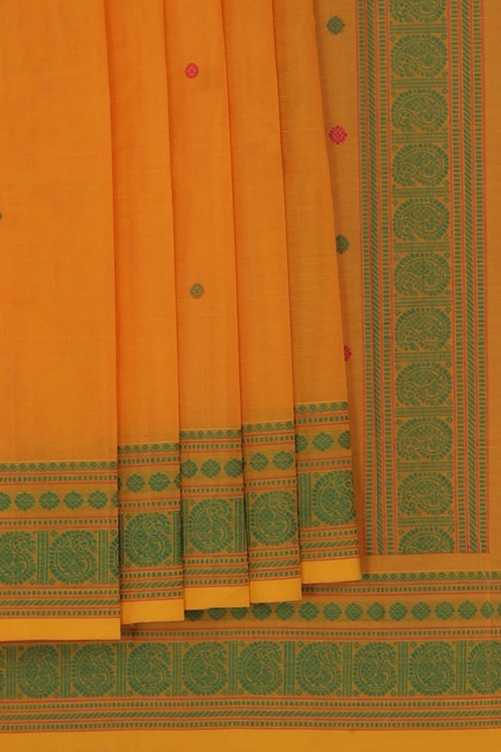 Image of Kanchi Cotton Yellow Saree